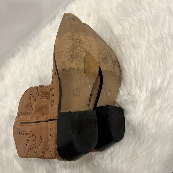 Smoky Mountain Willow Leather Boot with Studs Beige Western Cowboy Women SZ 7.5 - Picture 9 of 11